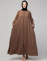 Modest Daily Abaya with Detachable Zipper In the Color Brown